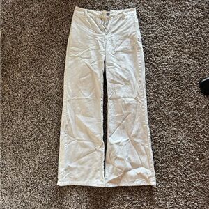 SHEIN Cream Wide Leg Jeans